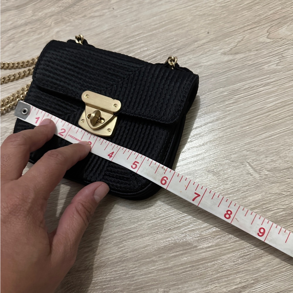 Talbots Black Quilted Sateen Crossbody Mini Wallet Purse - Picture 8 of 10